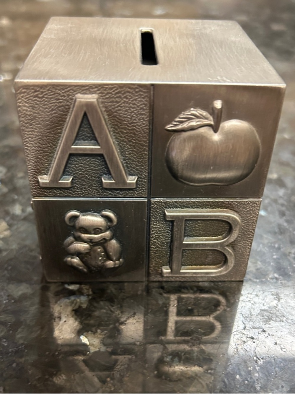 Silver ABC Block Coin Bank - Classic Nursery Accent